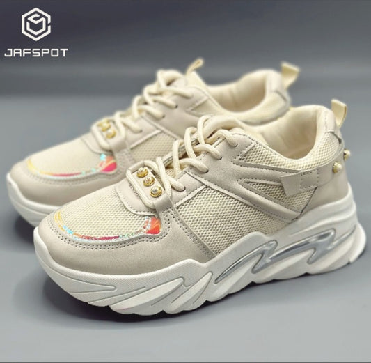 Jaf Spot Women's Thick Sole Sneakers Fashion Chunky Sole Sports Joggers High Heel Casual vulcanize Shoes for Girls