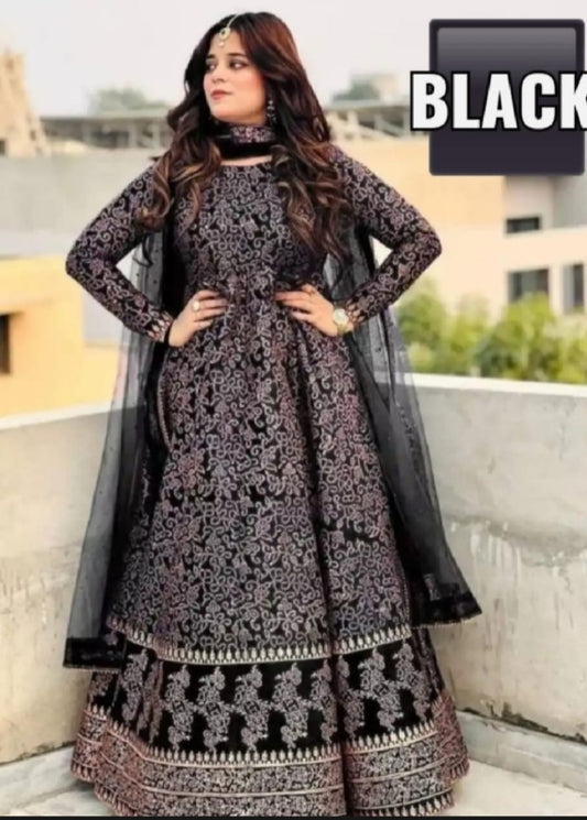 Katan Silk fancy Block Printed Three pieces For Girls