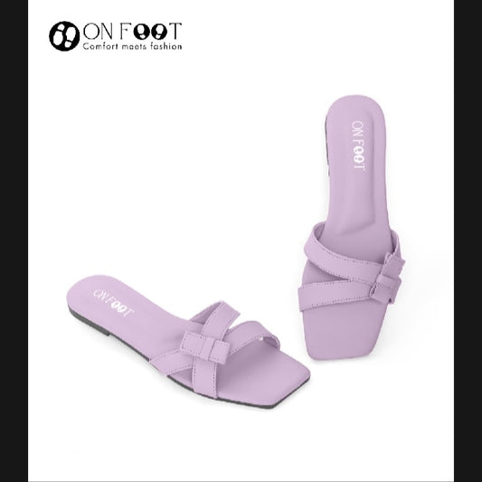 Flat Sandals with Rexine Straps and Durable Soles for Women | Onfoot | Onfoot Pumps | Onfoot Slipper