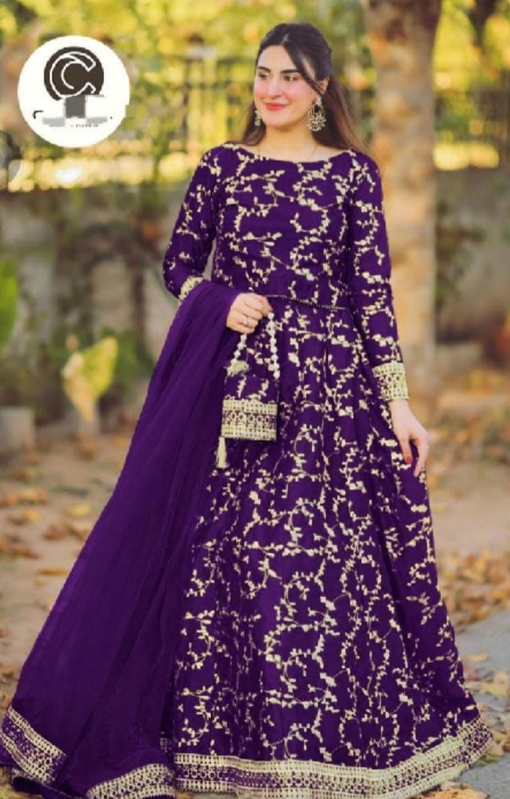 Fancy Shamooz Silk Lehenga Embroidery Four Pieces For Girls